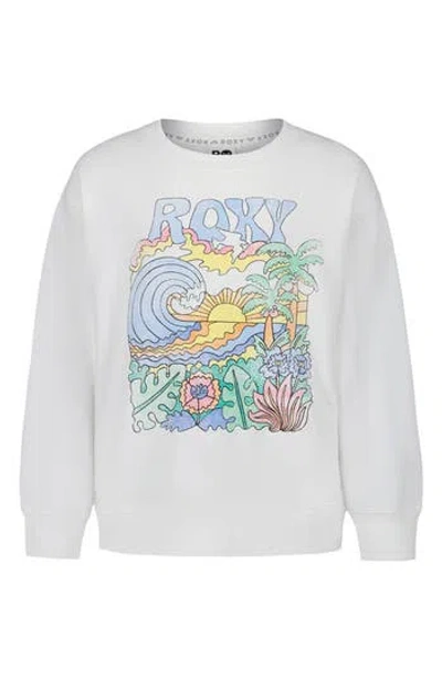 Roxy Kids' Nature Oversize Sweatshirt In White