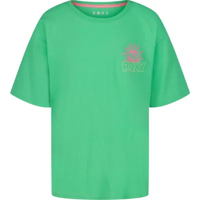 Roxy Kids' Oceanwave Oversize Cotton Jersey T-shirt In Green