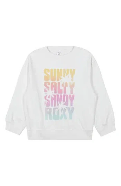Roxy Kids' Oversize Sunny Salty Fleece Sweatshirt In White
