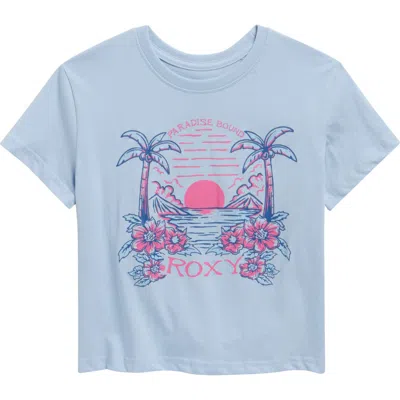 Roxy Kids' Paradise Bound Cotton Graphic T-shirt In Gray