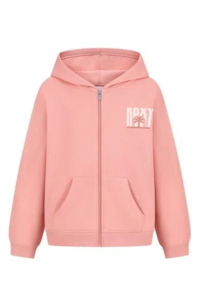 Roxy Kids' Paradise Oversize Zip Hoodie In Pink