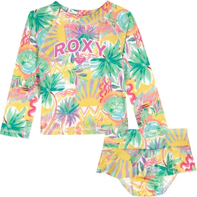 Roxy Babies'  Kids' Rashguard Top & Bikini Bottoms Set In Multi