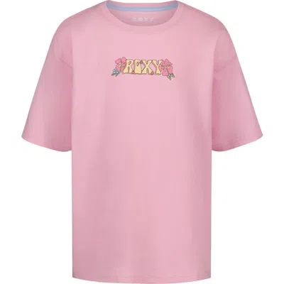 Roxy Kids' Sun Chaser Oversized Graphic Tee In Pink