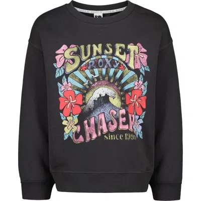 Roxy Kids' Sunny Crew Graphic Sweatshirt In Phantom