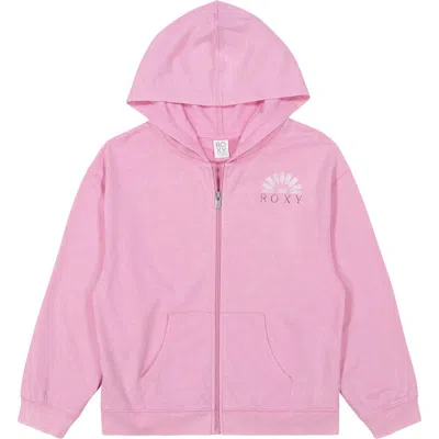Roxy Kids' Sunny Oversize Full Zip Hoodie In Pink