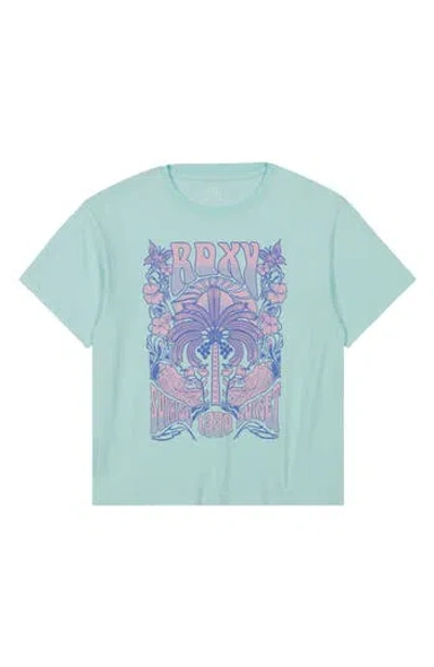Roxy Kids' Sunrise Oversize Graphic T-shirt In Fair Aqua