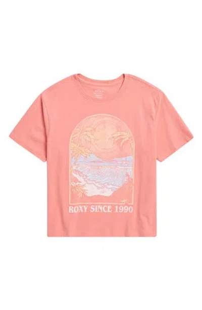 Roxy Kids' Tropics Oversize Graphic T-shirt In Pink