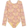 Roxy Kids' Tropidelic Long Sleeve One-piece Swimsuit In Impala