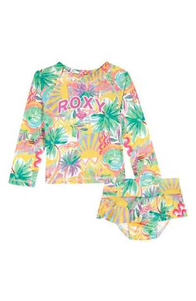 Roxy Kids' Two-piece Rashguard Set In Burgundy