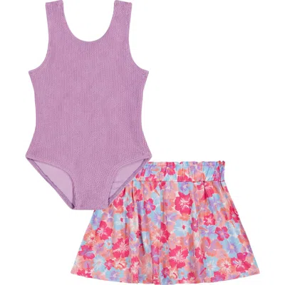 Roxy Kids' Two-piece Swim Set In Purple