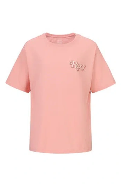 Roxy Kids' Wavy Daze Oversize Graphic T-shirt In Pink