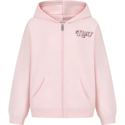 Roxy Kids' Wavy Daze Oversize Zip Hoodie In Pink