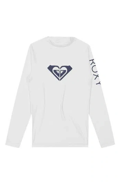 Roxy Kids' Whole Hearted Long Sleeve Rashguard In White