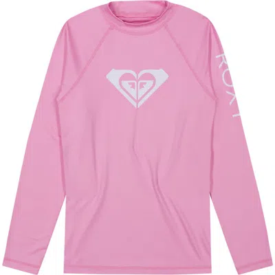 Roxy Kids' Whole Hearted Long Sleeve Rashguard In Lilac Chiffon
