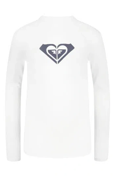 Roxy Kids' Whole Hearted Long Sleeve Rashguard In White