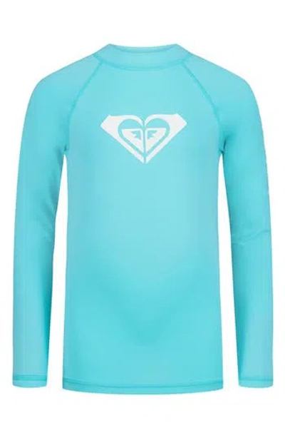 Roxy Kids' Whole Hearted Upf 50+ Rashguard Top In Blue