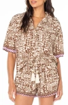 Roxy Kihei Short Sleeve Button-up Shirt In Tiramisu