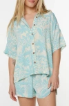 Roxy Kokomo Floral Camp Shirt In Blue
