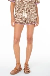 Roxy Kula Abstract Print Tassel Tie Shorts In Tiramisu Sol