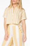 Roxy Kula Linen Blend Crop Button-up Shirt