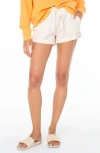 Roxy Lagoon Linen Blend Drawstring Shorts In Pink Champagne