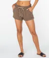 Roxy Lagoon Linen Blend Drawstring Shorts In Brown