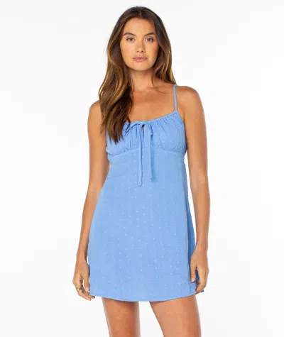 Roxy Late Night Cotton Minidress In Blue