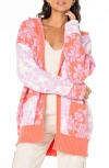 Roxy Laurel Oversize Hoodie Cardigan In Sugar Coral Solid