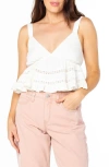 Roxy Layla White Crochet Lace Peplum Tank Top In White