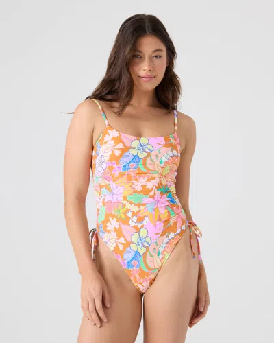 Roxy Lei It On Me Adjustable Side One Piece Swimsuit In Multi