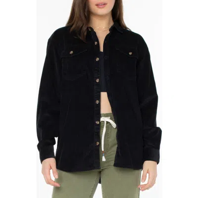 Roxy Let Go Corduroy Button-up Shirt In Black