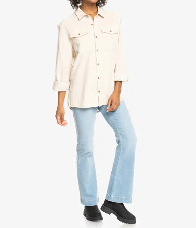 Roxy Let It Go Cord Woven Top In Tapioca In White