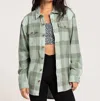 Roxy Let It Go Flannel In Blue Combo In Multi