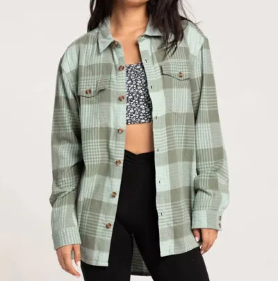 Roxy Let It Go Flannel In Blue Combo In Multi