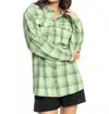 Roxy Let It Go Flannel Long Sleeve Shirt In Green In Green