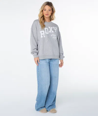 Roxy Line Up Crew Top In Gray