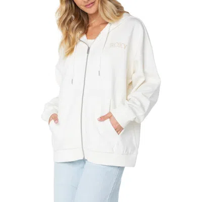 Roxy Line Up Full Zip Hoodie In White
