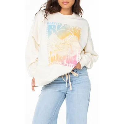 Roxy Line Up Oversize Graphic Sweatshirt In Gray