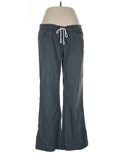 Pre-owned Roxy Linen Pants In Gray