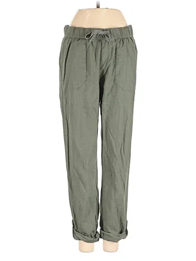 Pre-owned Roxy Linen Pants In Green