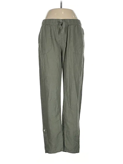 Pre-owned Roxy Linen Pants In Green