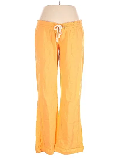 Pre-owned Roxy Linen Pants In Orange