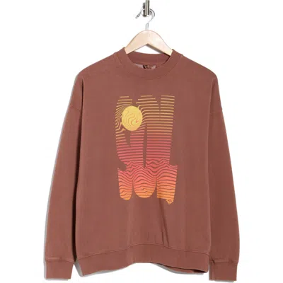 Roxy Lineup Oversize Sweatshirt In Brown