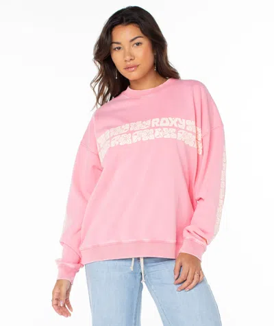 Roxy Lineup Oversized Crew In Pink