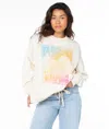 Roxy Lineup Oversized Crew In White