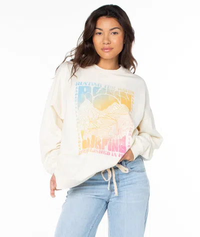 Roxy Lineup Oversized Crew In White