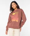 Roxy Lineup Oversized Crew Neck Top In Ctp In Brown