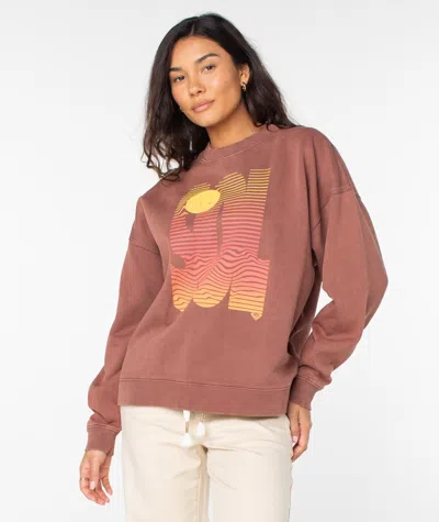 Roxy Lineup Oversized Crew Neck Top In Ctp In Multi