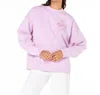Roxy Lineup Oversized Crewneck Sweater In Orchid Bouquet Aloha Heart In Purple