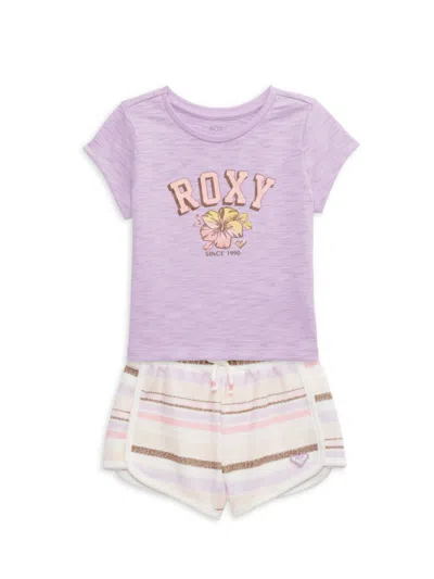 Roxy Kids'  Little Girl's 2-piece Logo Top & Shorts Set